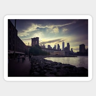 Manhattan Skyline Dumbo Sunset Brooklyn Bridge NYC Sticker